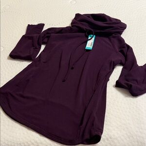 *Pink Clover
Women's Cowl Neck Pullover Top - Deep Plum